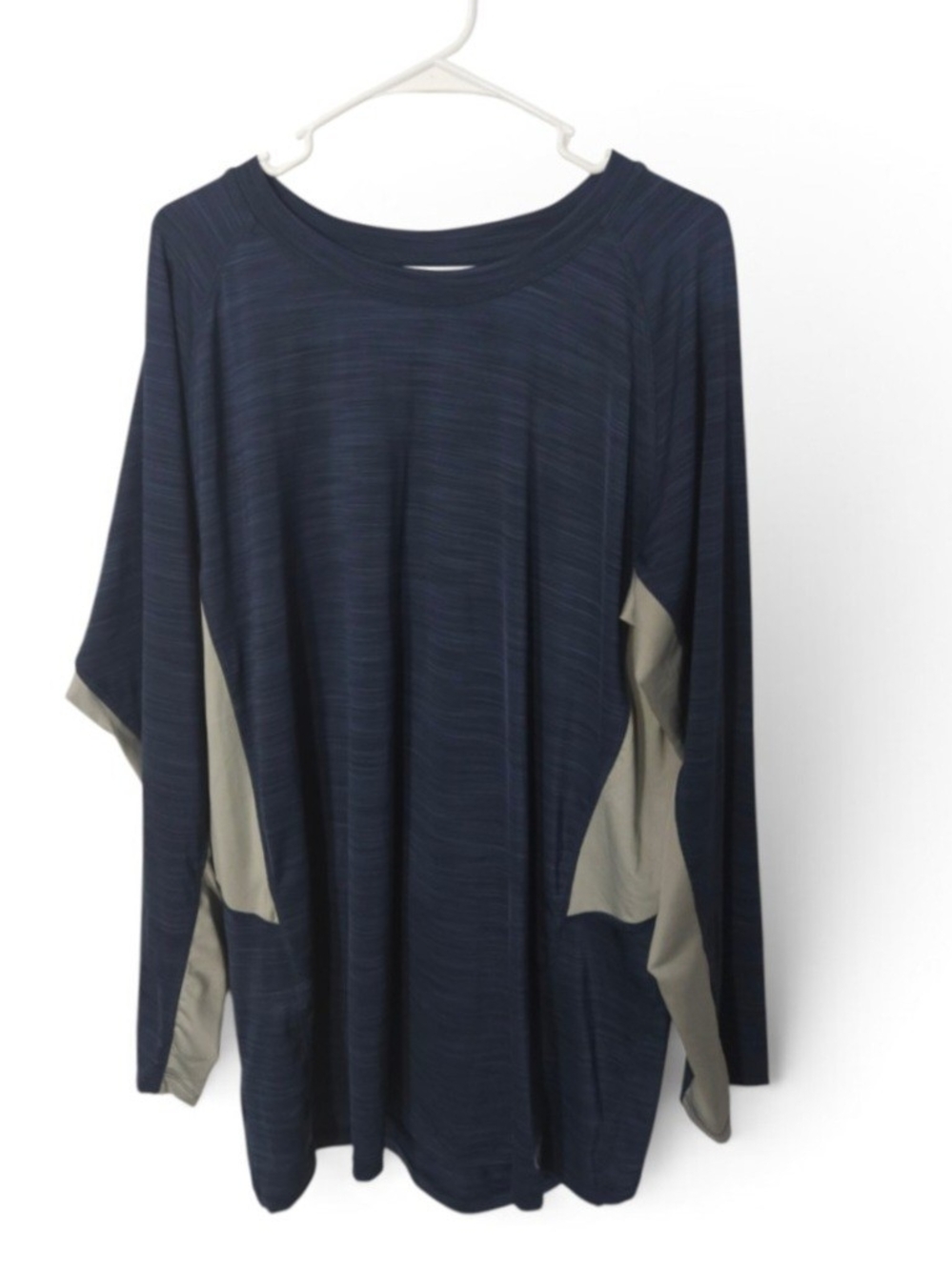 Hang Ten Navy Long-Sleeve Swim Tee with Gray Panels